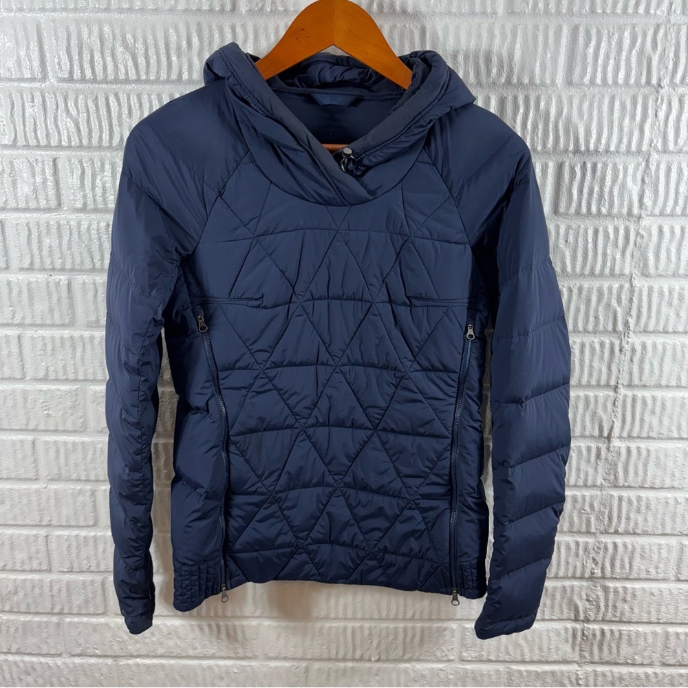 Lululemon Fluffed Up Pullover Jacket Navy Blue Goose Fill Down Coat Womens 4 - Picture 3 of 8